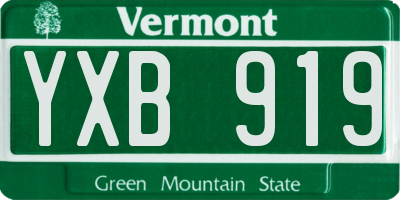VT license plate YXB919