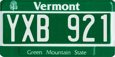 VT license plate YXB921