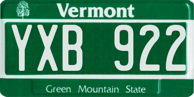 VT license plate YXB922