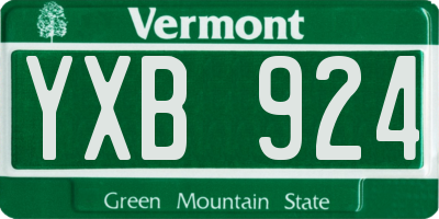 VT license plate YXB924