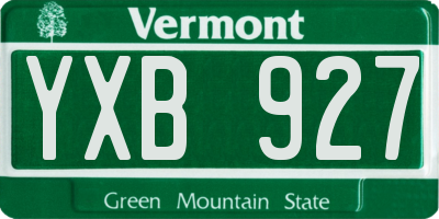 VT license plate YXB927