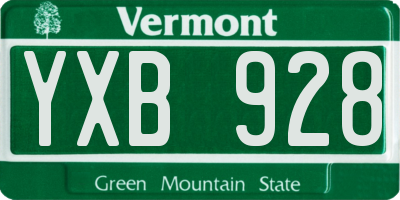 VT license plate YXB928