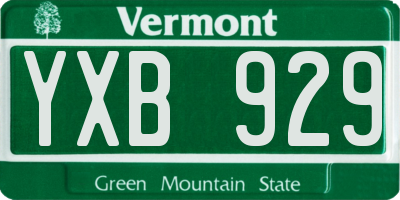 VT license plate YXB929