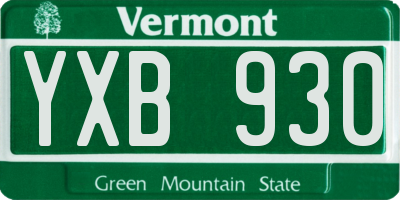 VT license plate YXB930
