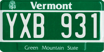 VT license plate YXB931