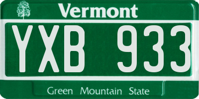 VT license plate YXB933