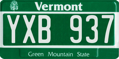 VT license plate YXB937