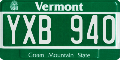 VT license plate YXB940