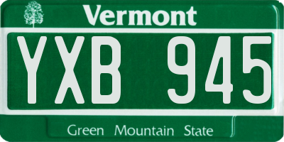 VT license plate YXB945