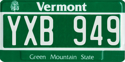 VT license plate YXB949