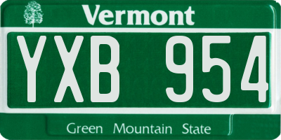 VT license plate YXB954