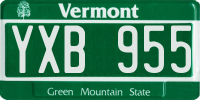 VT license plate YXB955