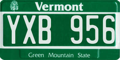 VT license plate YXB956