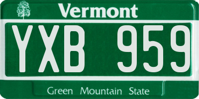 VT license plate YXB959