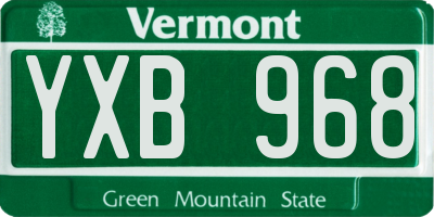 VT license plate YXB968