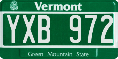 VT license plate YXB972