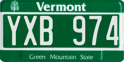 VT license plate YXB974