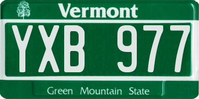 VT license plate YXB977