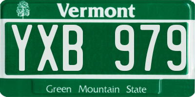 VT license plate YXB979