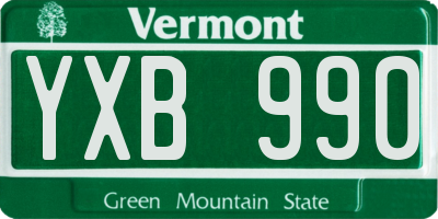 VT license plate YXB990