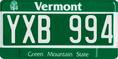 VT license plate YXB994