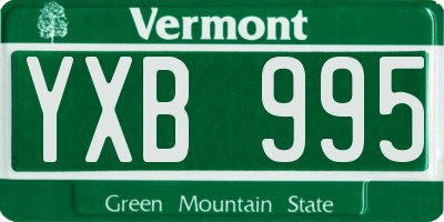 VT license plate YXB995