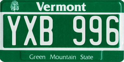 VT license plate YXB996