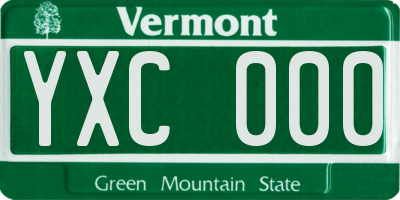 VT license plate YXC000