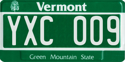 VT license plate YXC009