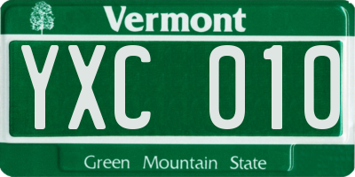 VT license plate YXC010