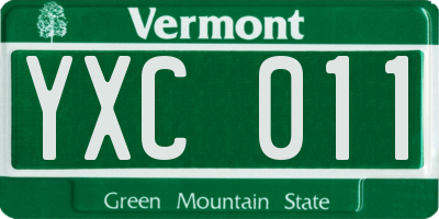 VT license plate YXC011