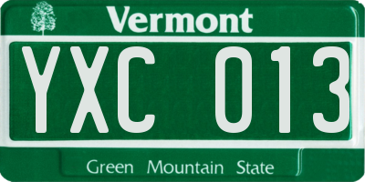 VT license plate YXC013