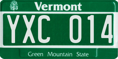 VT license plate YXC014