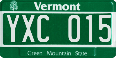 VT license plate YXC015