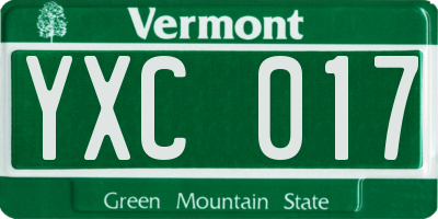 VT license plate YXC017