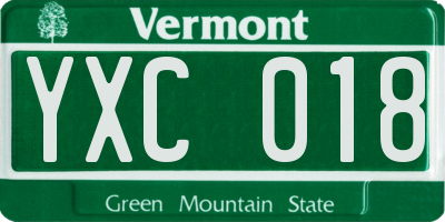 VT license plate YXC018