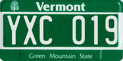 VT license plate YXC019