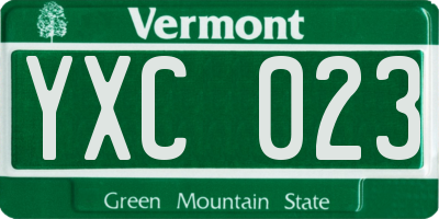 VT license plate YXC023
