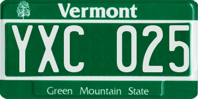 VT license plate YXC025