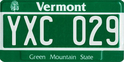 VT license plate YXC029