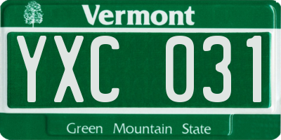 VT license plate YXC031