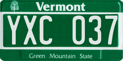 VT license plate YXC037