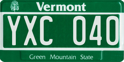 VT license plate YXC040