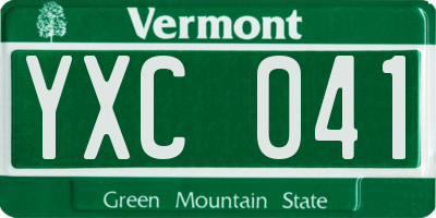 VT license plate YXC041