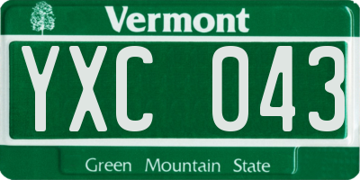 VT license plate YXC043