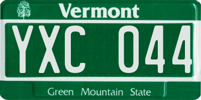 VT license plate YXC044