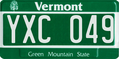 VT license plate YXC049