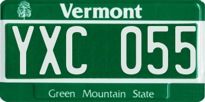 VT license plate YXC055