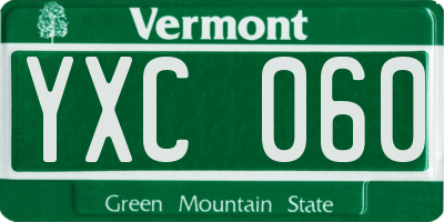 VT license plate YXC060