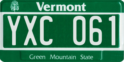 VT license plate YXC061